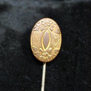 Antique Engraved Floral Stick / Tie Pin